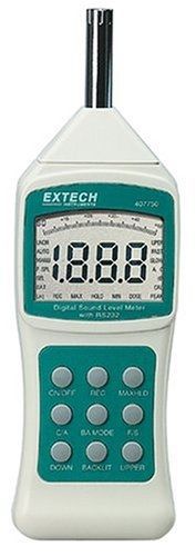 Extech 407750 30 decibel to 130 decibel sound level meter with rs232 computer for sale