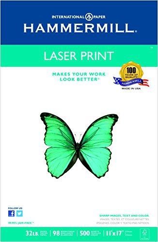 Hammermill Laser Print, 32lb, 11 x 17, Ledger 98 Bright, 500 Sheets/1 Ream