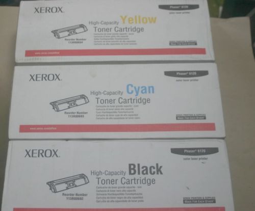 Genuine Xerox Cyan Yellow Black Phaser 6120 Toner 113R00692 113R00693 113R00694