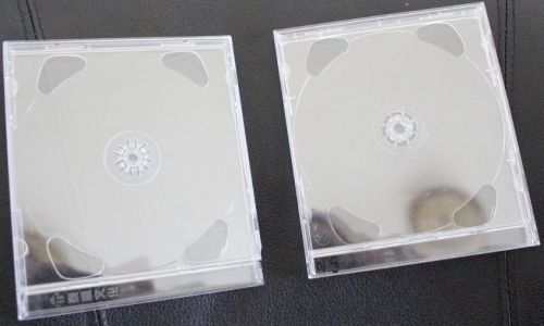 lot of 2 transparent DOUBLE side Blank holder Cases Jewel Case FOR CD DVD
