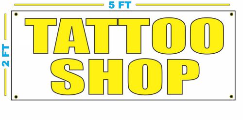 TATTOO SHOP in YELLOW Banner Sign NEW Size