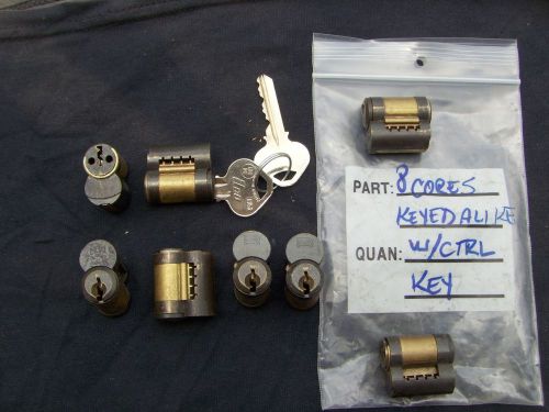 8  same Corbin Russwin REMOVABLE CORE CYLINDERS   with 2 keys (one control)