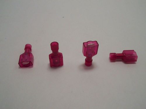 Red Crimp Fully Insulated Male Quick Disconnect Terminals - Pkg/10