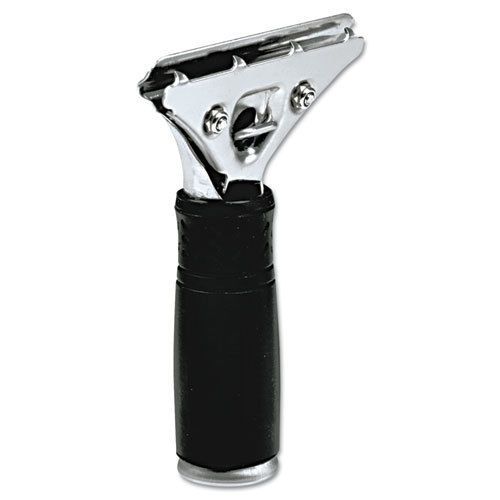 Unger Pro Stainless Steel Squeegee Handle with Black Rubber Grip