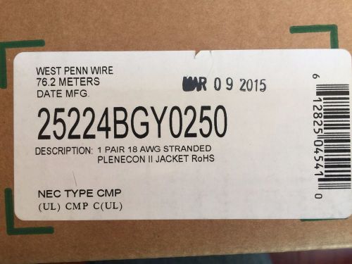 West penn wire 25224b  18/2 stranded copper conductors, unshielded w/ jacket for sale