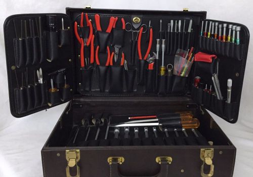 Vtg xcelite tc-100 tool set &amp; leatherette attache case + bonus items, technician for sale