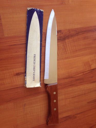 French Chef&#039;s Knife Fine Stainless Steel Super Well Made Very Sturdy Japan 14&#034;