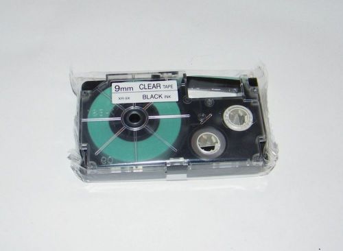 Casio EZ-Label Printer Label Makers-9mm Clear Tape/ Black Ink Cartridge Sealed