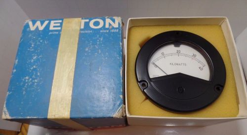 Weston new old stock mod# 2531 kilowatts panel meter ruggedized 3.5&#034;dia boxed for sale