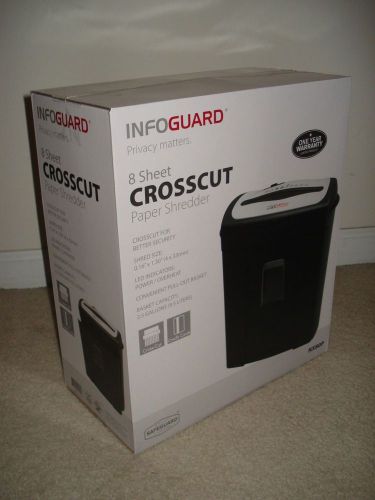 Infoguard 8-sheet cross-cut shredder with pullout bin model# nx80p brand new for sale