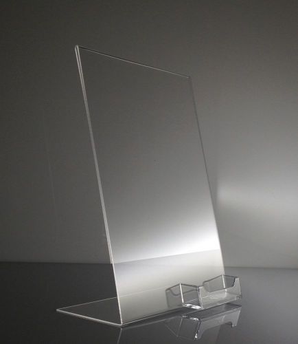 (25) Clear 8.5x11 display sign holders with  business card holder