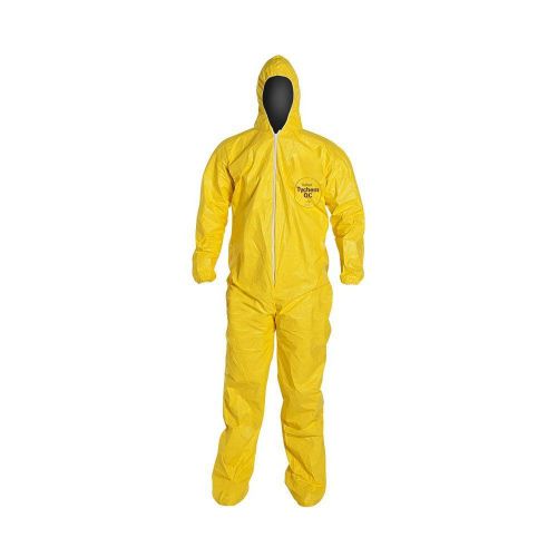 QC122 / L - Dupont Large Yellow Tychem Qc Chemical Protection Coveralls