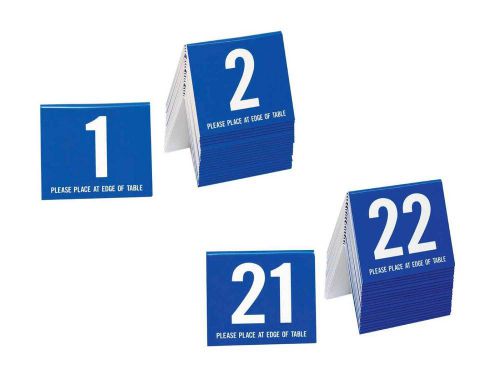 Plastic Table Numbers, 1-40, Tent Style, Blue w/white number, Free Shipping