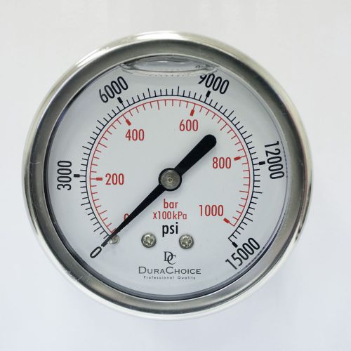 2&#034; liquid filled pressure gauges - 1/4&#034; npt center back mount 15000psi for sale