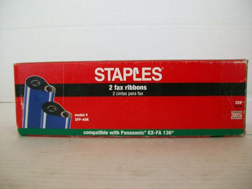 Staples Fax Ribbon Model #SFP-40R for Panasonic KX-FA 136