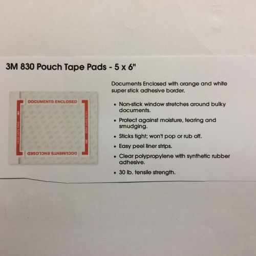 3m #830 Pouch Tape Pads - 5&#034; x 6&#034; - 25 /pad - 40 pads per Case - 1000 Total
