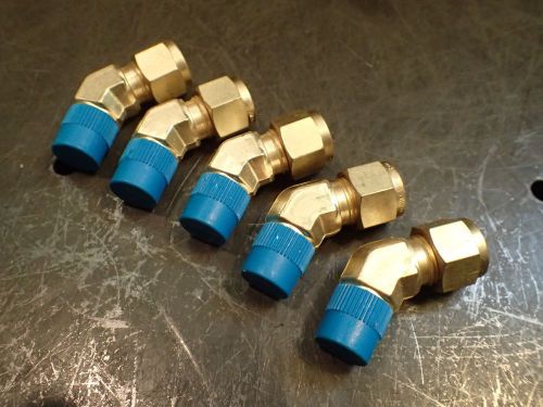 5 pc swagelok 3/8&#034; od tubing x 1/4&#034; male npt pipe 45 degree compression elbow for sale