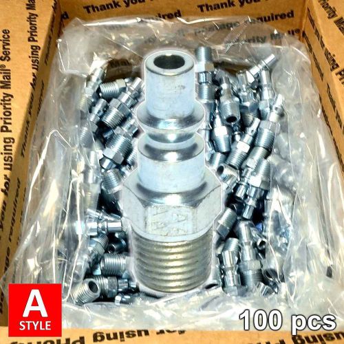 100pc foster 210-10 a style air hose fittings 1/4&#034; male npt plugs aro milton 777 for sale