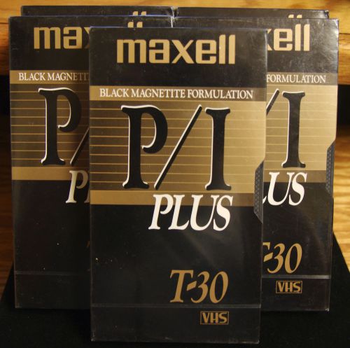 Maxell P/I ( professional &amp; industrial ) Plus T-30 VHS Tapes ( lot of 5 ) - New