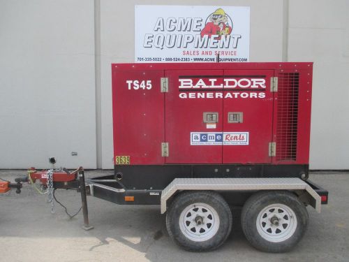 Used 2007 baldor ts45t tandem axle trailer mounted generator #3639 for sale