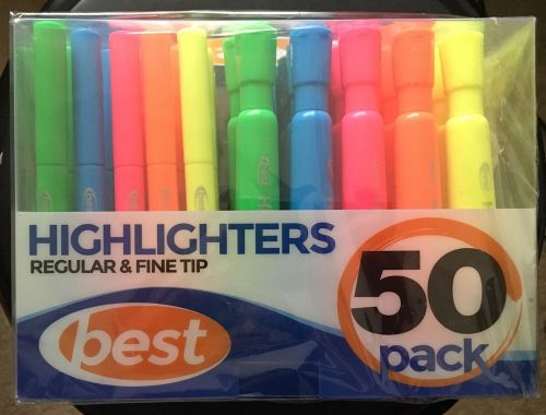 Best Highlighters (Extra Large 50 Pack) 2 Styles (Large Barrel and Pen Size)