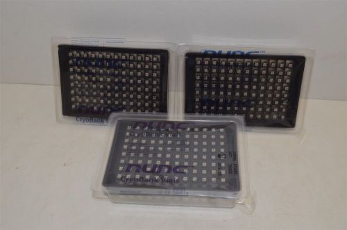 3x96pc nunc 374086 0.5ml racked bar-coded cryobank cryogenic vials for sale