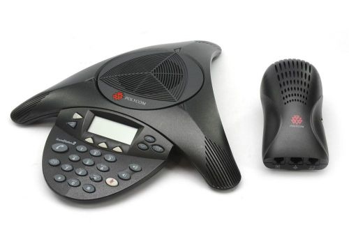 Polycom soundstation 2 ex conference phone 2201-16200-601 with wall module for sale