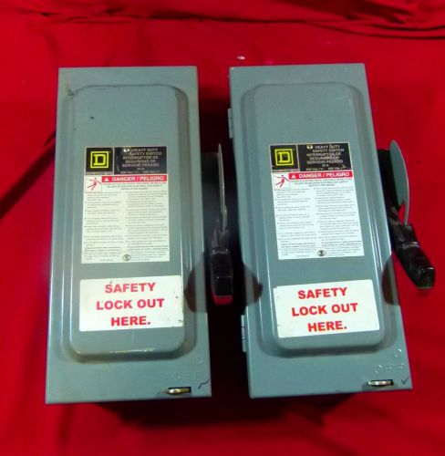2X SQUARE D HU361 SERIES F05 30A 30 A AMP 600V NON FUSIBLE SAFETY SWITCH