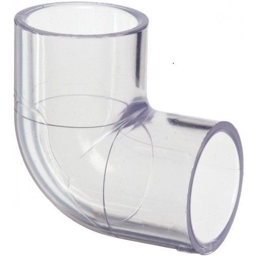 1 1/2&#034; pvc sch 80 clear 90 elbow for sale