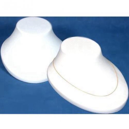 2 White Plastic Necklace Bust Displays