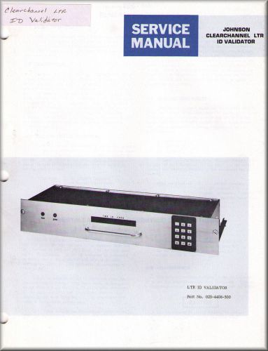 Johnson Service Manual CLEARCHANNEL LTR ID VALIDATOR