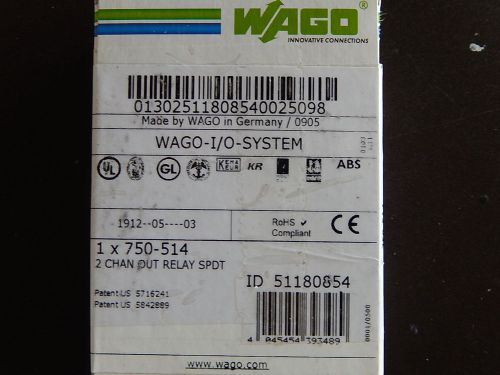 WAGO I/O System 2 Channel Out Relay SPDT 750-514. NIB