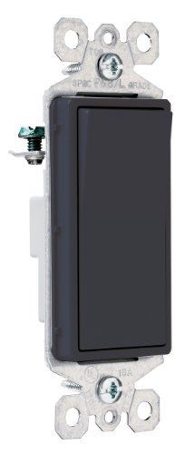 Pass and Seymour TM870BKCC10 Decorator Switch, Single Pole, 15-Amp 120/277-Volt