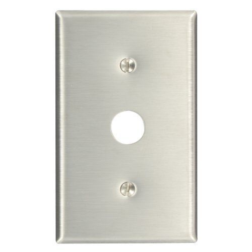 Leviton 84037-40 1-Gang .625-Inch Hole Device Telephone/Cable Wallplate, Strap
