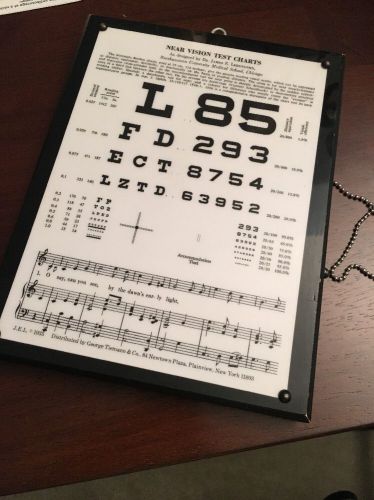 VINTAGE EYE CHART NEAR VISION TEST CHART White