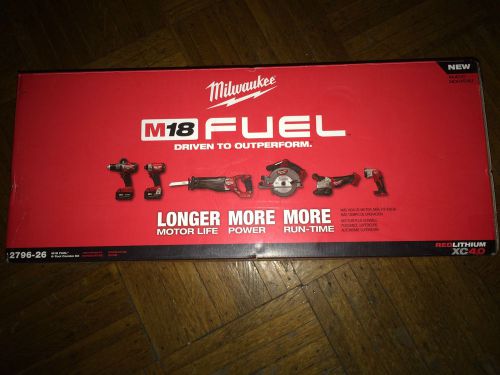 Milwaukee 2796-26 M18 FUEL Brushless 4.0 LITHIUM-ION 6-Tool Combo Kit New