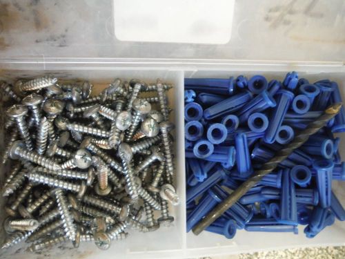 Plastic anchor kit # 10 x 1&#034; round head phillips (2 kits) for sale