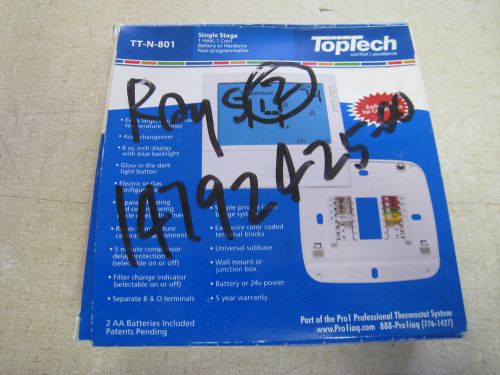TOP TECH TT-N-801 SINGLE STAGE NON-PROGRAMMABLE THERMOSTAT