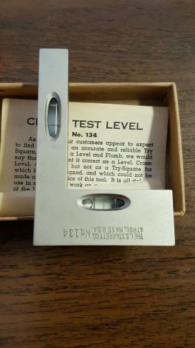 Machinist Tool Starrett No. 134 Cross Test Level With 3 Vials in Original Box