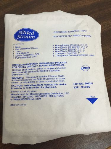 NEW LOT OF 5: Med Stream Dressing Change Tray Sterile Latex Free MSDC-014705