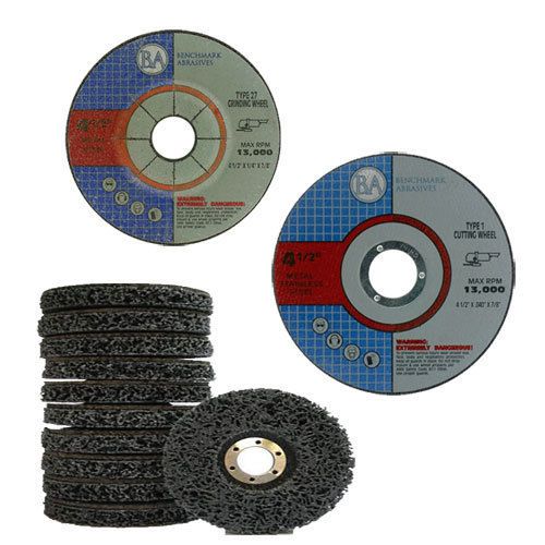 4.5&#034; thin cutoff wheel 4.5&#034; grinding wheel 4.5&#034; strip &amp; clean disc bundle 2 for sale