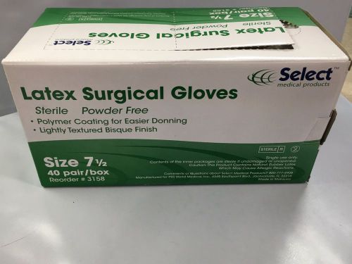 Select Medical Products Latex Surgical Gloves Size 7.5 Box of 40 New