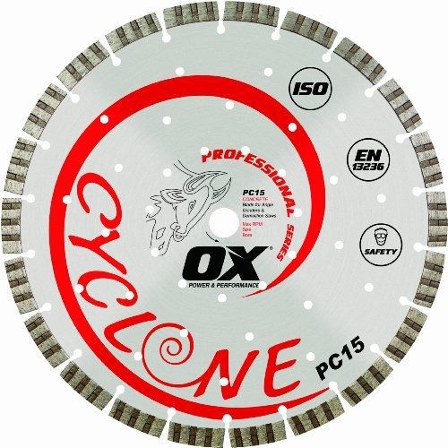 Ox ox ox-pc15-12 professional concrete 12-inch diamond blade, 1-20mm bore for sale