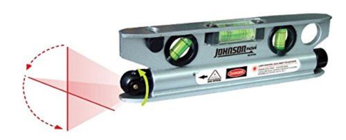 JOHNSON 40-6164 7-1/2-Inch Magnetic Torpedo Laser Level with Softsided Padded...