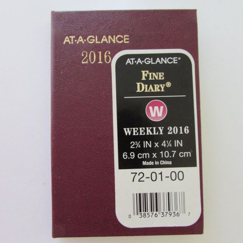 At A Glance 72-01-00 Weekly 2016 Pocket Planner 2 3/4&#034; x 4 1/4&#034; Burgundy