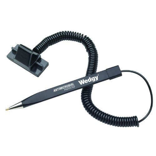 MMF Industries Wedgy Secure Antimicrobial Pen with Scabbard Holder, Black