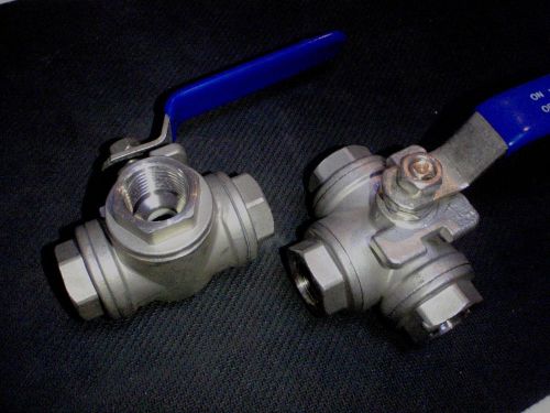 Stainless 3 way  ball valve 1/2&#034; npt reduced port  l bv-3wyl-050 for sale