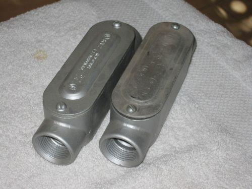 (2) type c conduit body 3/4&#034; redodot cover / gasket aluminum for sale