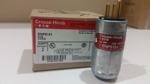 2 new crouse hinds enp5151 explosion proof 15 amp 125v twist lock plug for sale