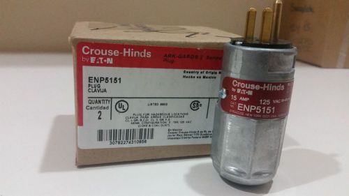 2 NEW CROUSE HINDS ENP5151 EXPLOSION PROOF 15 AMP 125V TWIST LOCK PLUG